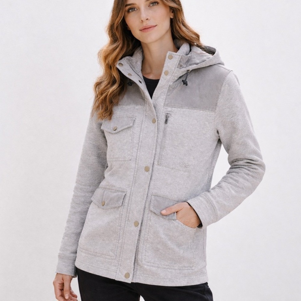 NIKE 6.0 Utility Field Jacket Hooded Gray Mix Media Gorpcore Women SZ Large